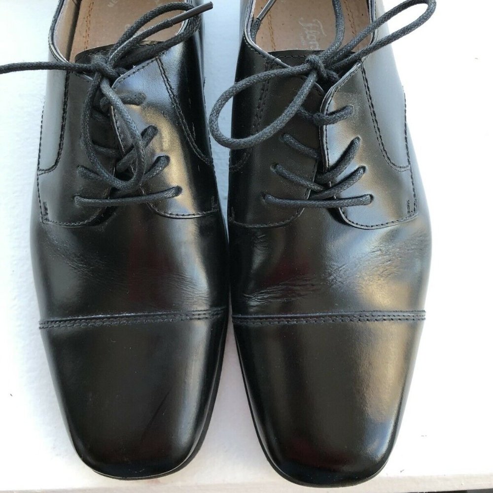 FLORSHEIM - REVEAL JR. - BOYS CAP TOE OXFORD - BLACK - BIG KID 6 M - EUC